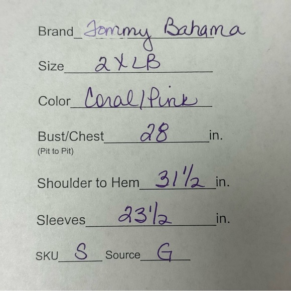 Tommy Bahama 2X Coral Pima Cotton Long Sleeve Pocket Tee Shirt Relaxed Fit - Picture 8 of 8